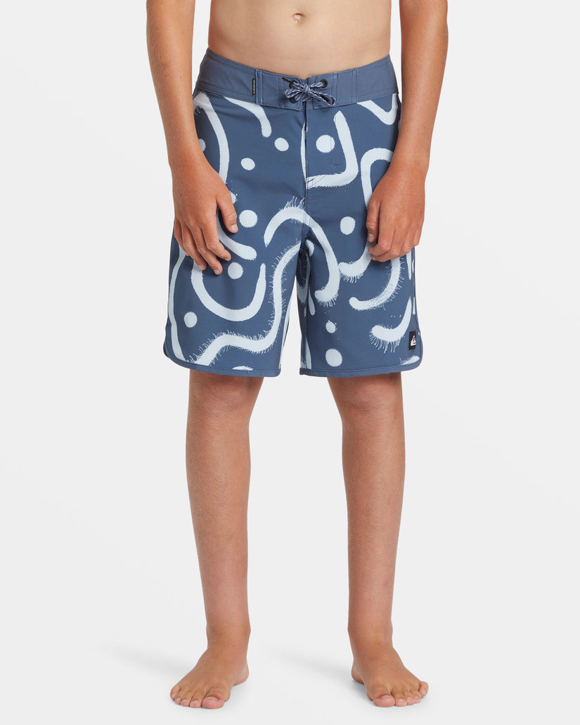 Boys 8-16 Surfsilk Scallop 17" Boardshorts - Vintage Indigo