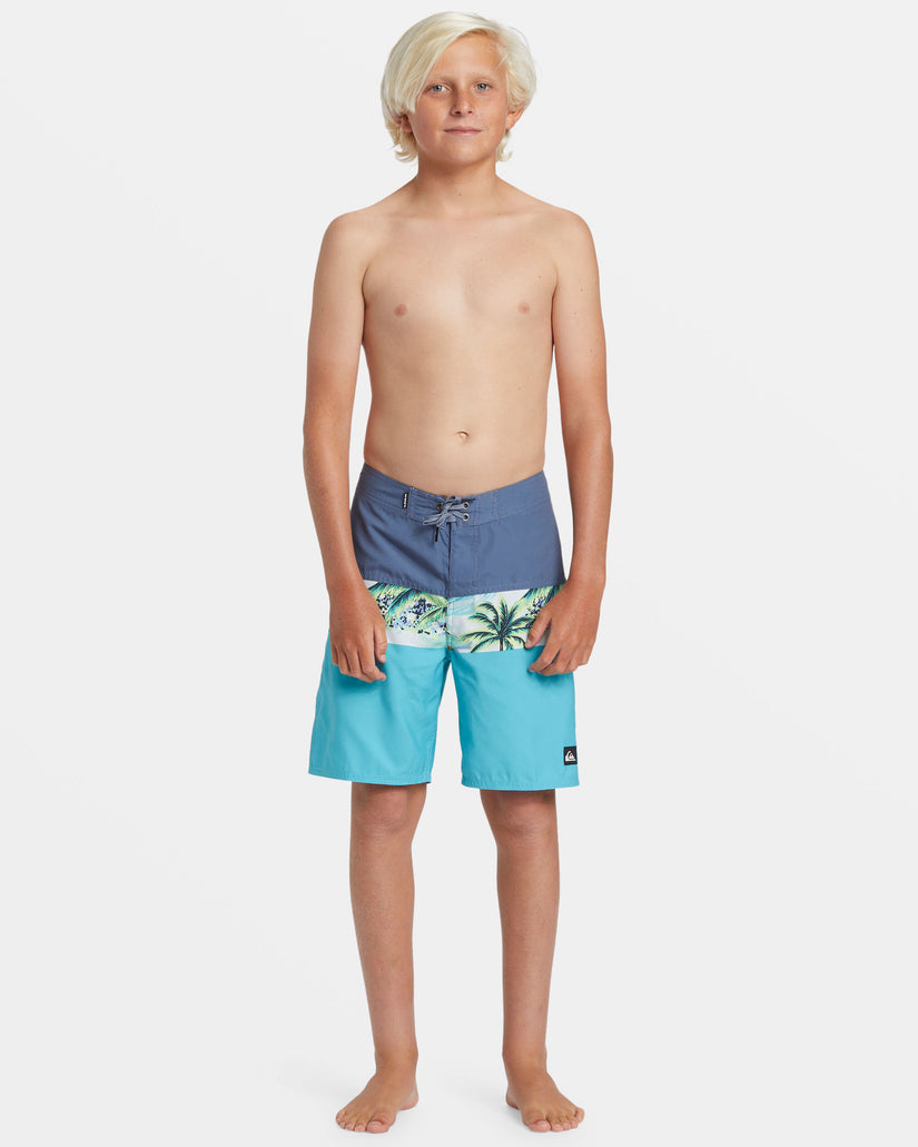 Boys 8-16 Everyday Panel 17" Boardshorts - Maui Blue