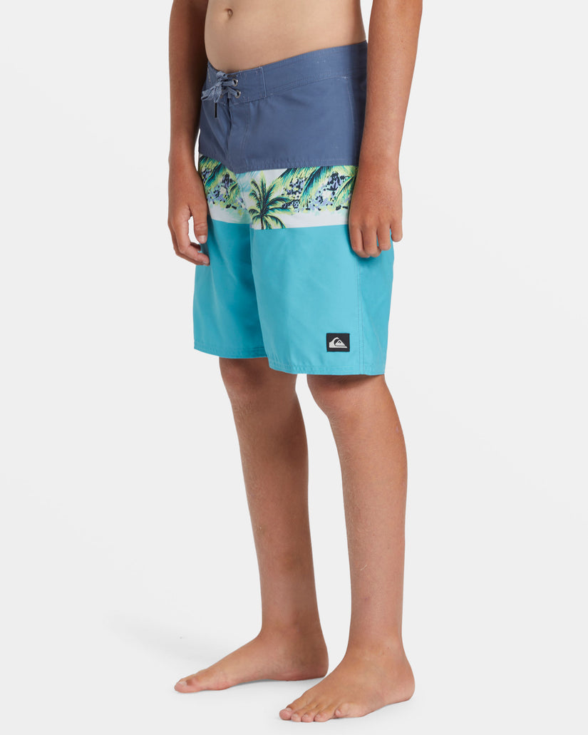 Boys 8-16 Everyday Panel 17" Boardshorts - Maui Blue