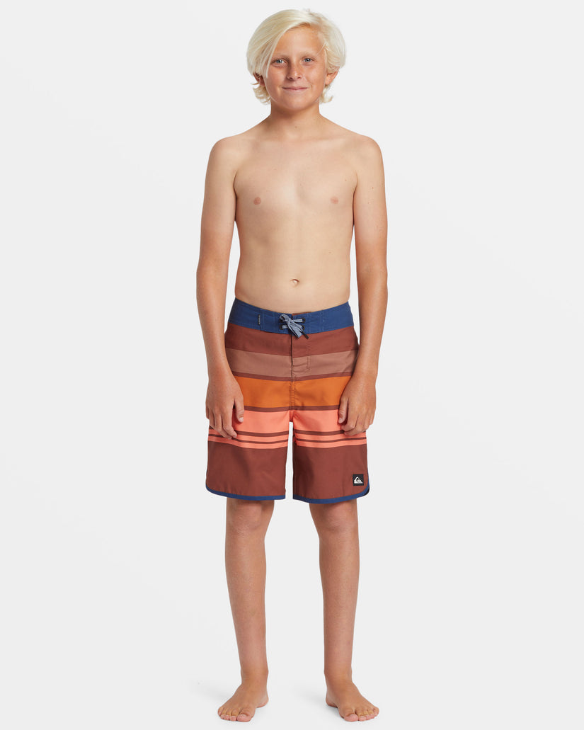 Boys 8-16 Everyday Stripe 17" Boardshorts - Rawhide