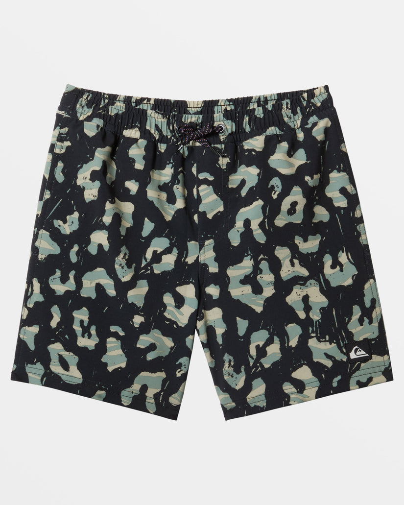 Boys 8-16 Surfsilk Mix 14" Swim Trunks - Black