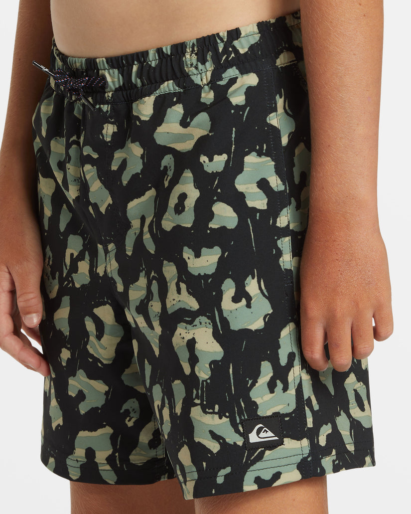 Boys 8-16 Surfsilk Mix 14" Swim Trunks - Black