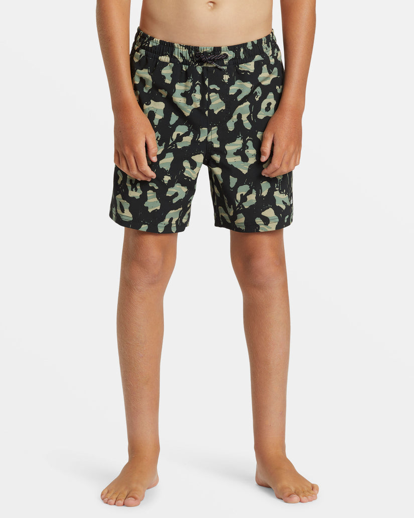 Boys 8-16 Surfsilk Mix 14" Swim Trunks - Black