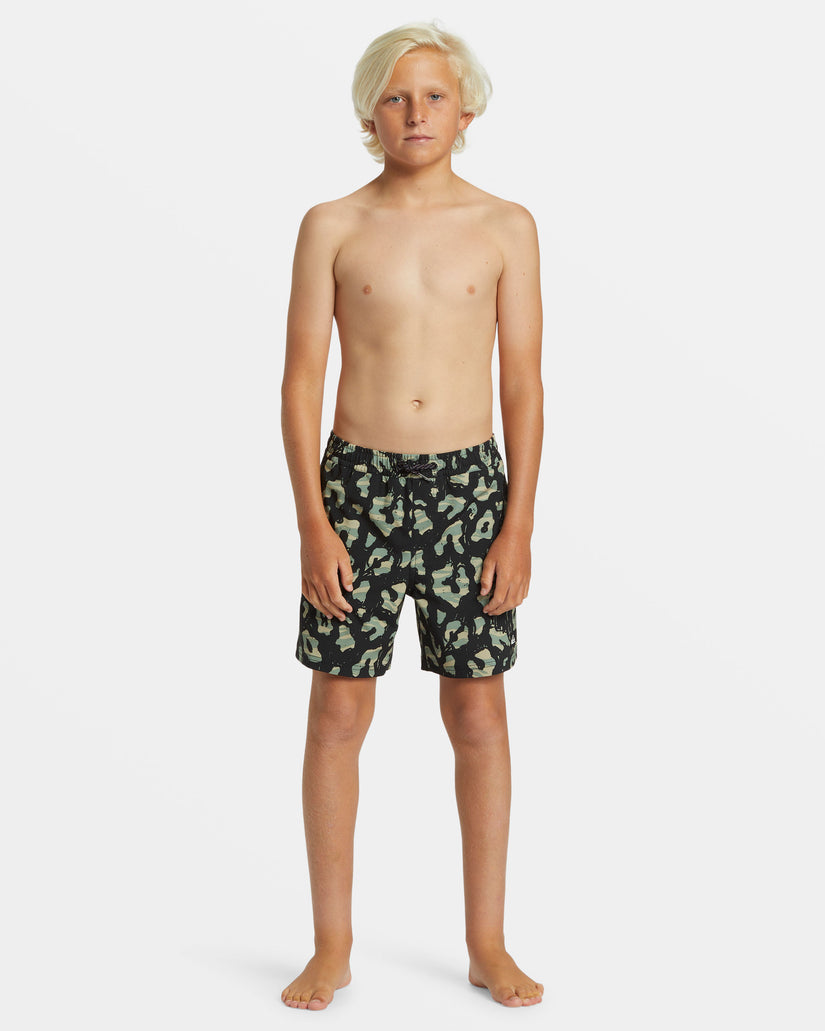 Boys 8-16 Surfsilk Mix 14" Swim Trunks - Black