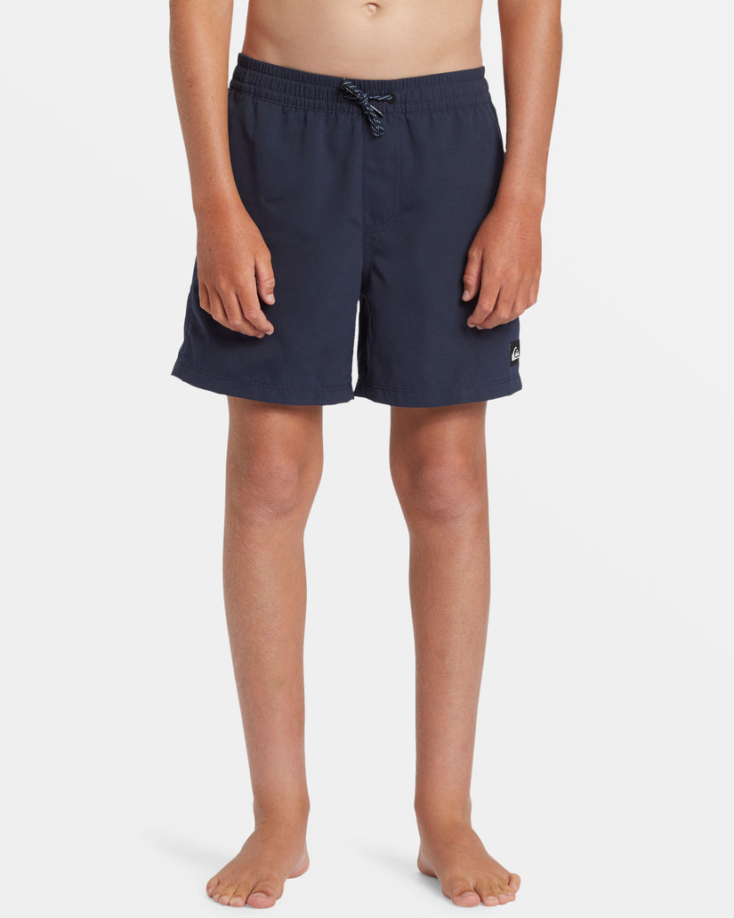 Boys 8-16 Everyday Solid 14" Swim Trunks - Dark Navy