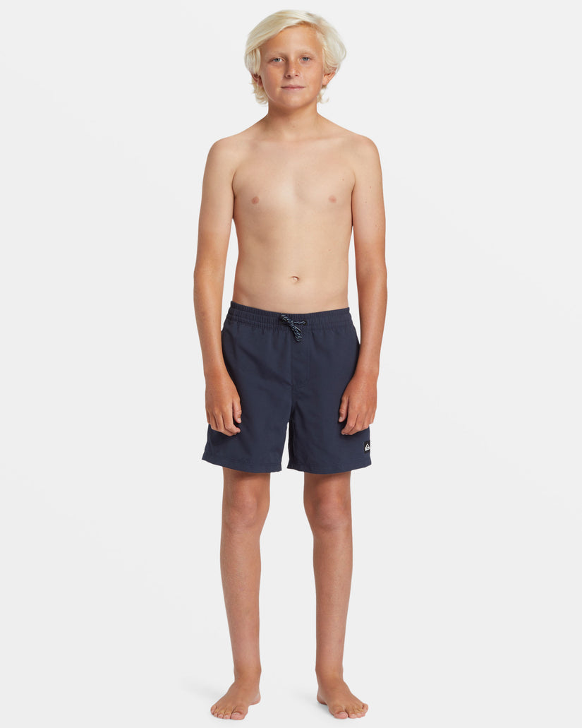 Boys 8-16 Everyday Solid 14" Swim Trunks - Dark Navy