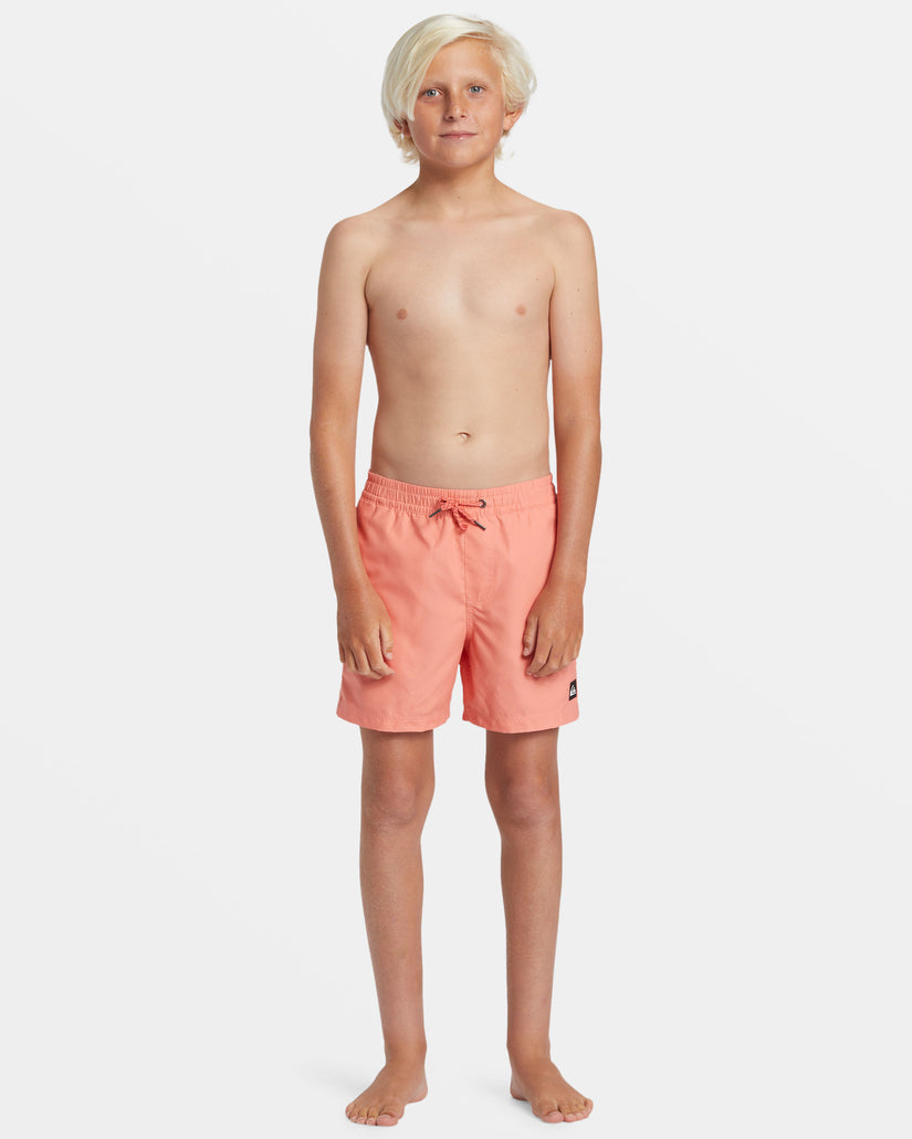 Boys 8-16 Everyday Solid 14" Swim Trunks - Living Coral