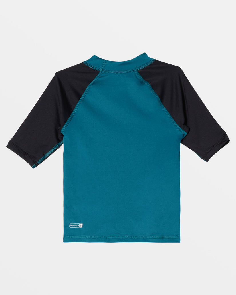 Boys 2-7 Everyday UPF 50 Short Sleeve Rashguard - Black/Green