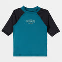 Boys 2-7 Everyday UPF 50 Short Sleeve Rashguard - Black/Green