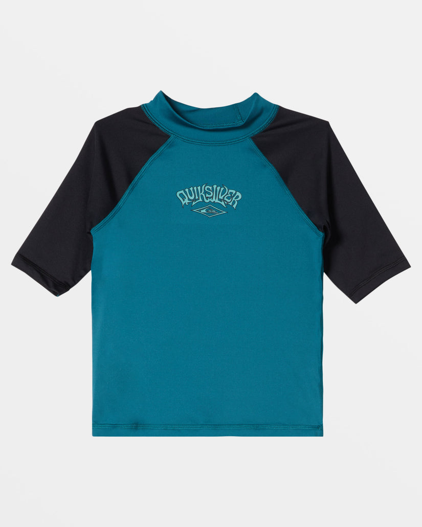 Boys 2-7 Everyday UPF 50 Short Sleeve Rashguard - Black/Green