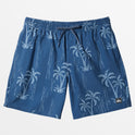 Waterman Shady Palms 18'' Elastic Waist Trunks - Shady Palm- Ensign Blue