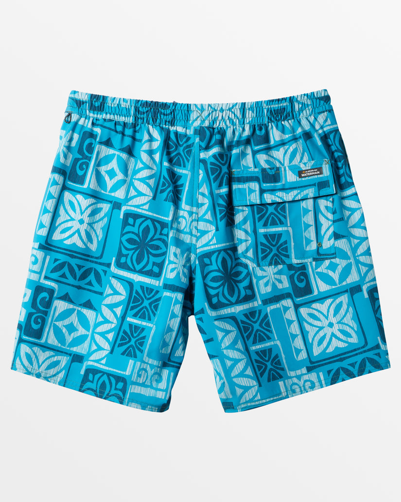 Waterman Tapa Time 18'' Elastic Waist Trunks - Tapa Time- Barrier Reef