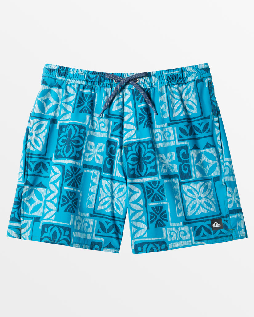 Waterman Tapa Time 18'' Elastic Waist Trunks - Tapa Time- Barrier Reef