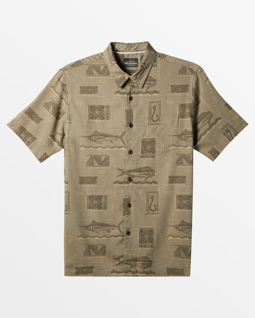 Waterman Big Blue Short Sleeve Shirt - Taupe Big Blue Woven