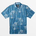 Waterman Shady Palms Short Sleeve Shirt - Blue Steel Shady Palms Woven