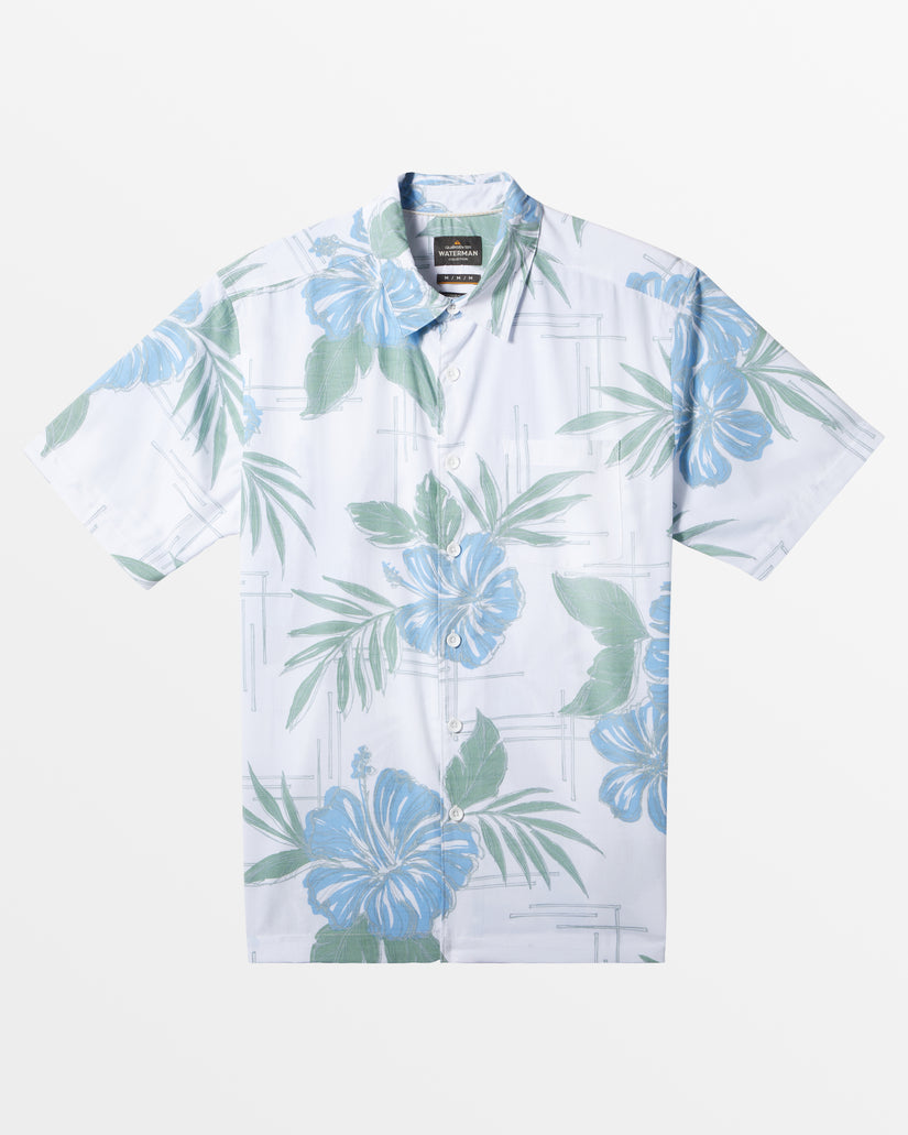 Waterman Flower Power Short Sleeve Shirt - White Flowerpower Woven