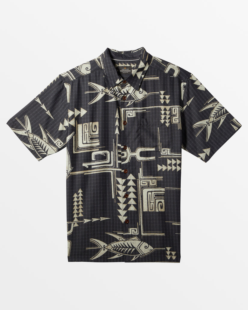 Waterman Molokai Short Sleeve Shirt - Black Molokai Woven