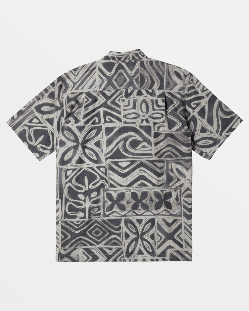 Waterman Batik Tapa Short Sleeve Shirt - Black Batik Tapa