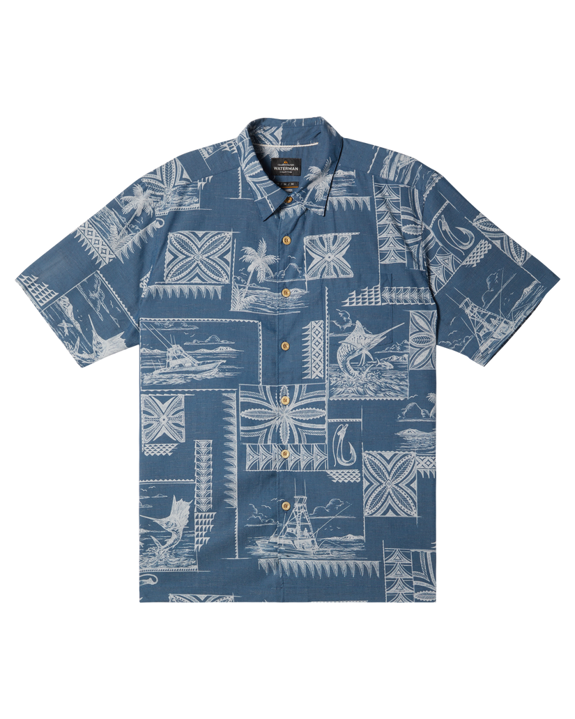 Waterman Bill Fish Short Sleeve Shirt - Majolica Blue Bill Fish