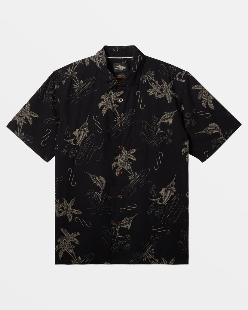 Waterman Bimini Twist Short Sleeve Shirt - Black Bimini Twist