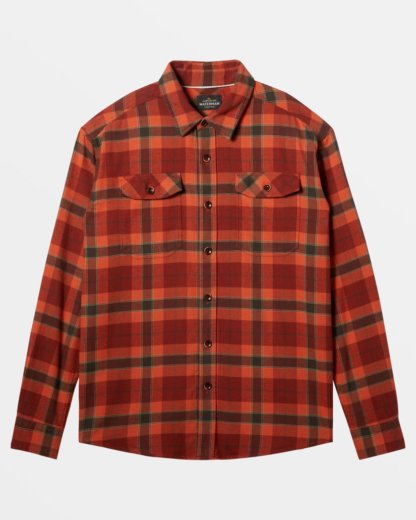 Waterman Dawn Patrol Long Sleeve Flannel Shirt - Burnt Henna Dawn Patrol