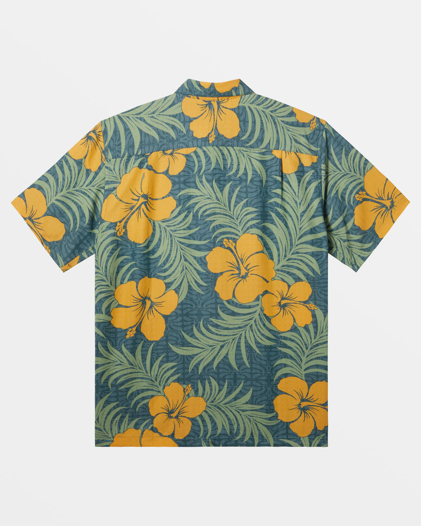 Waterman Full Bloom Short Sleeve Shirt - Indian Teal Full Bloom