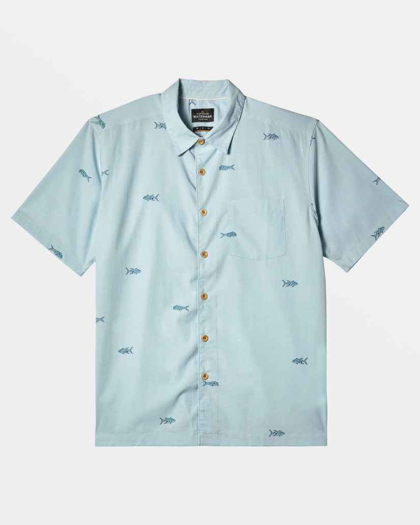 Waterman Full House Short Sleeve Shirt - Sterling Blue Blockhead