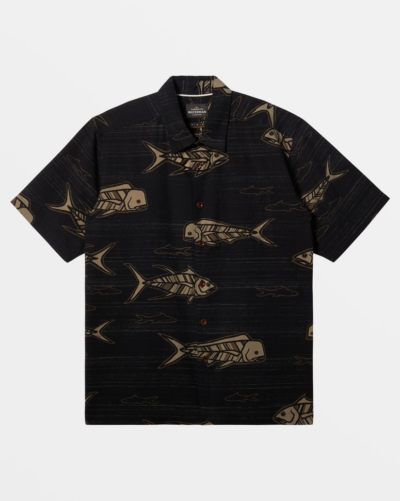 Waterman Out Of Office Short Sleeve Shirt - Black Out Of Office