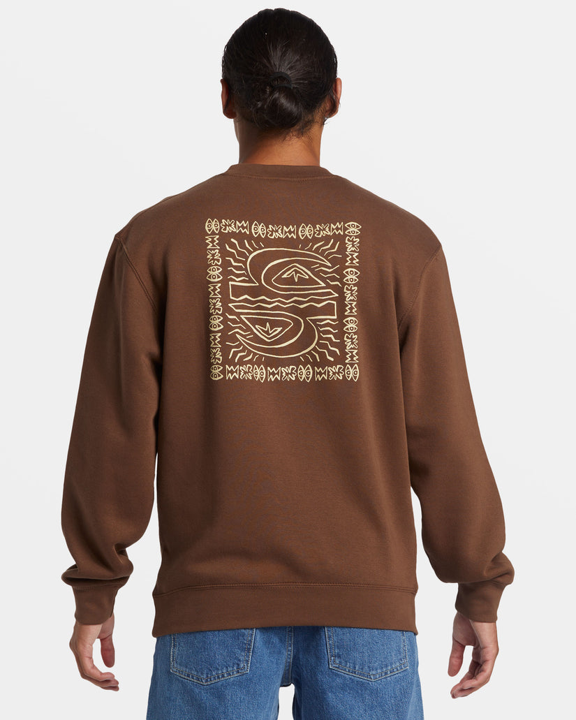 E Peace Out Crew Neck Sweatshirt - Chestnut