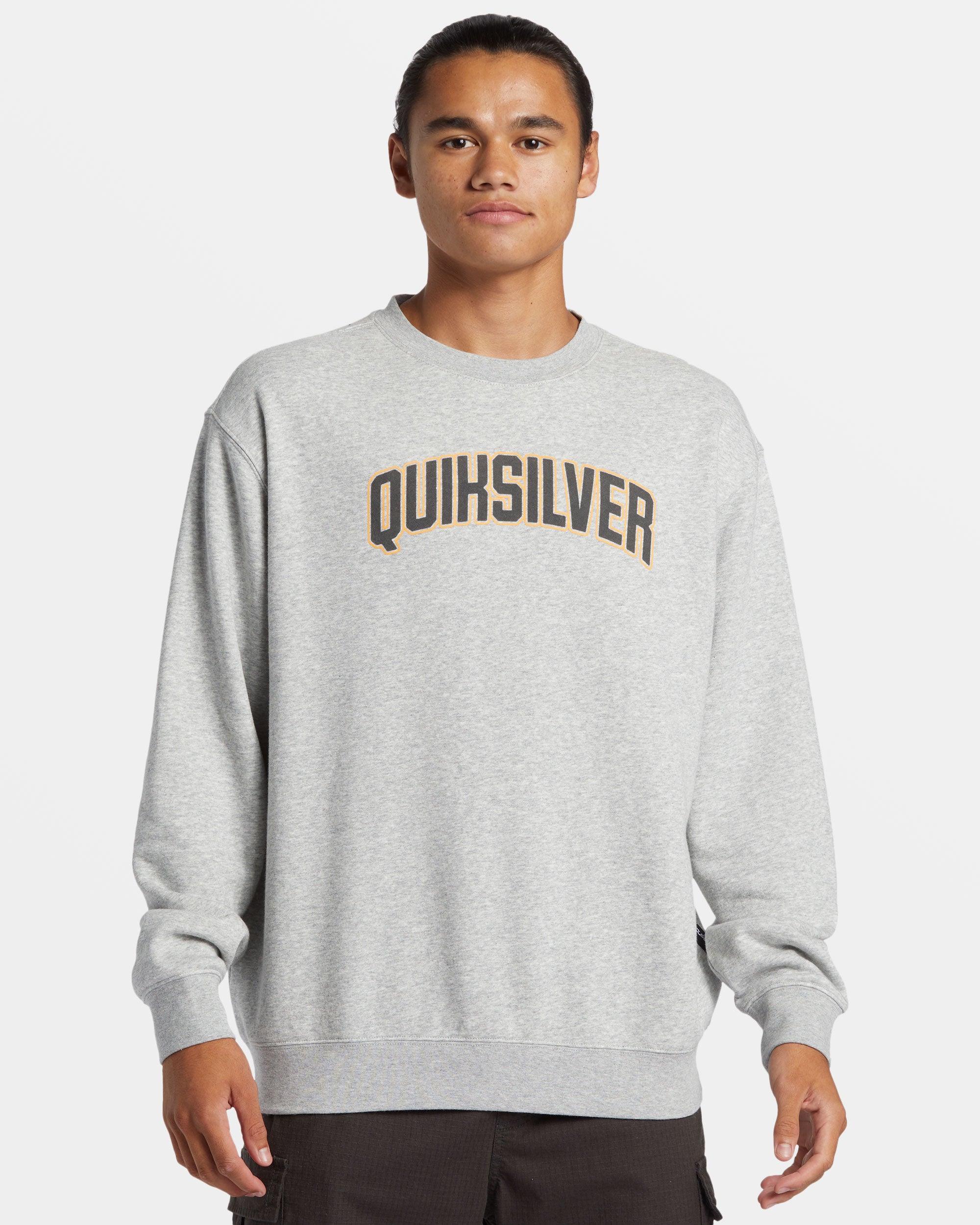 Graphic Crewneck Sweatshirt - Grey Heather - LIGHT GREY HEATHER / S