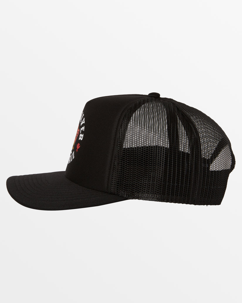 Hawaii Rooster Trucker Hat - Black