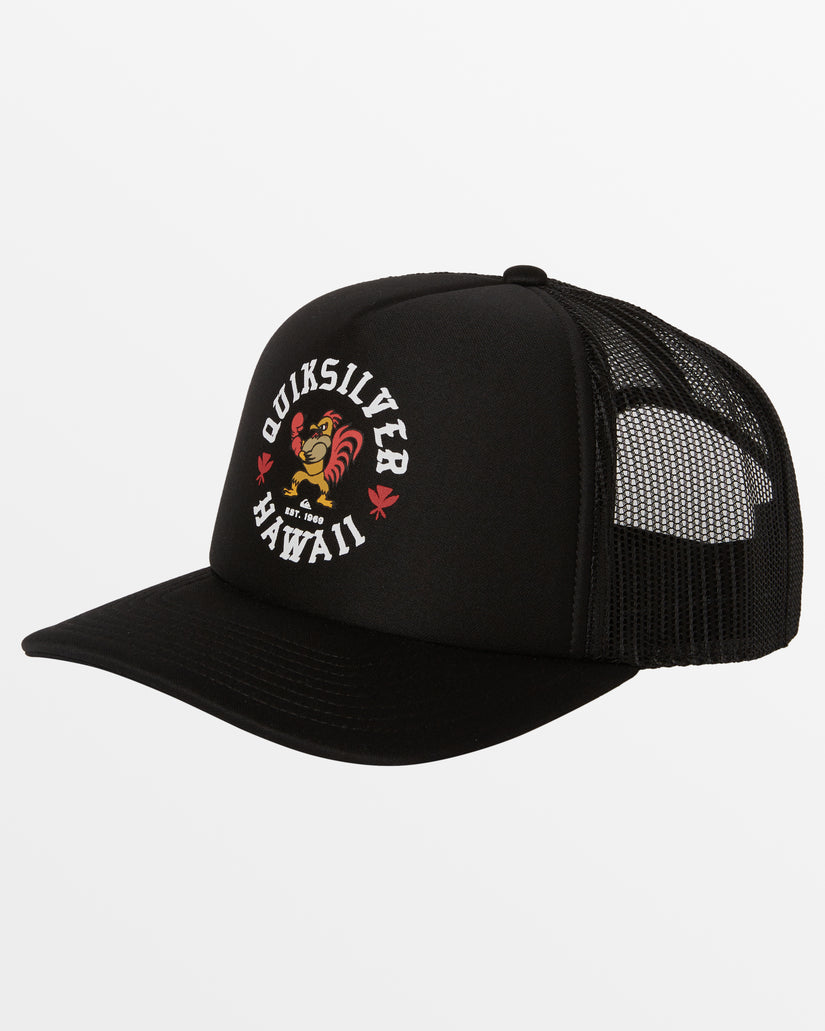 Hawaii Rooster Trucker Hat - Black