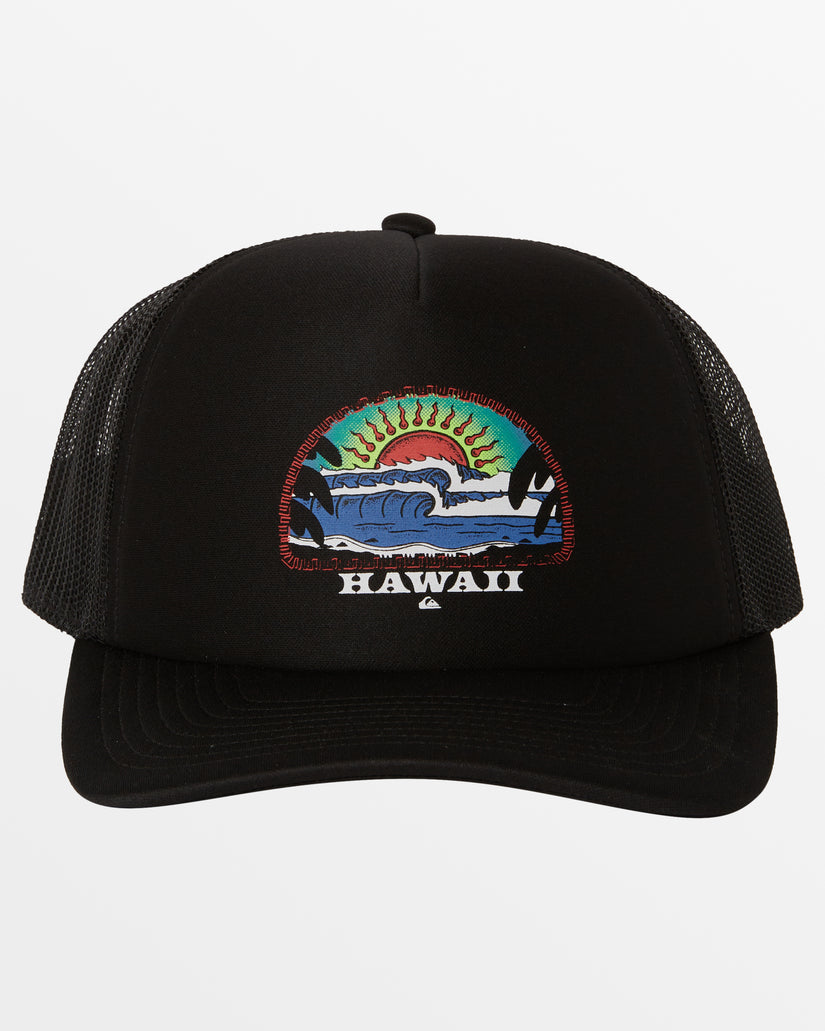 Hawaii Blazing Sun Trucker Hat - Black