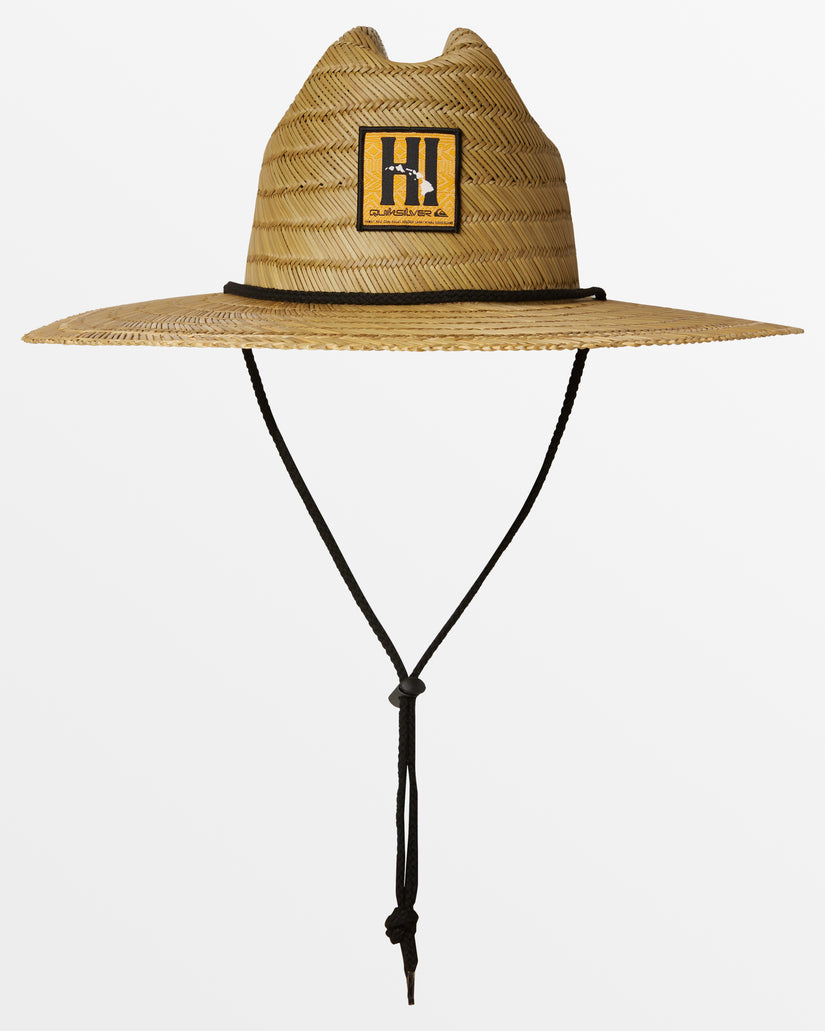 Hawaii Tapa Pierside Lifeguard Straw Hat - Natural