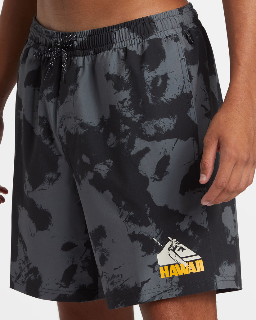 Hawaii 17" Swim Trunks - Black