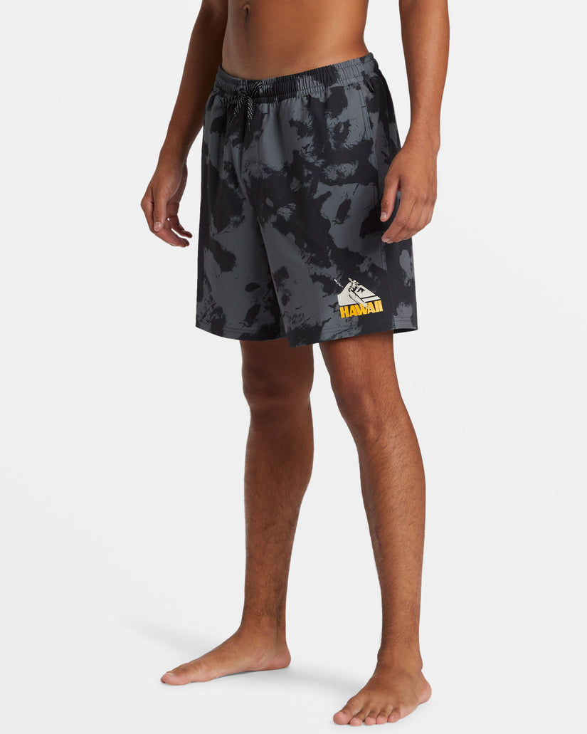 Hawaii 17" Swim Trunks - Black