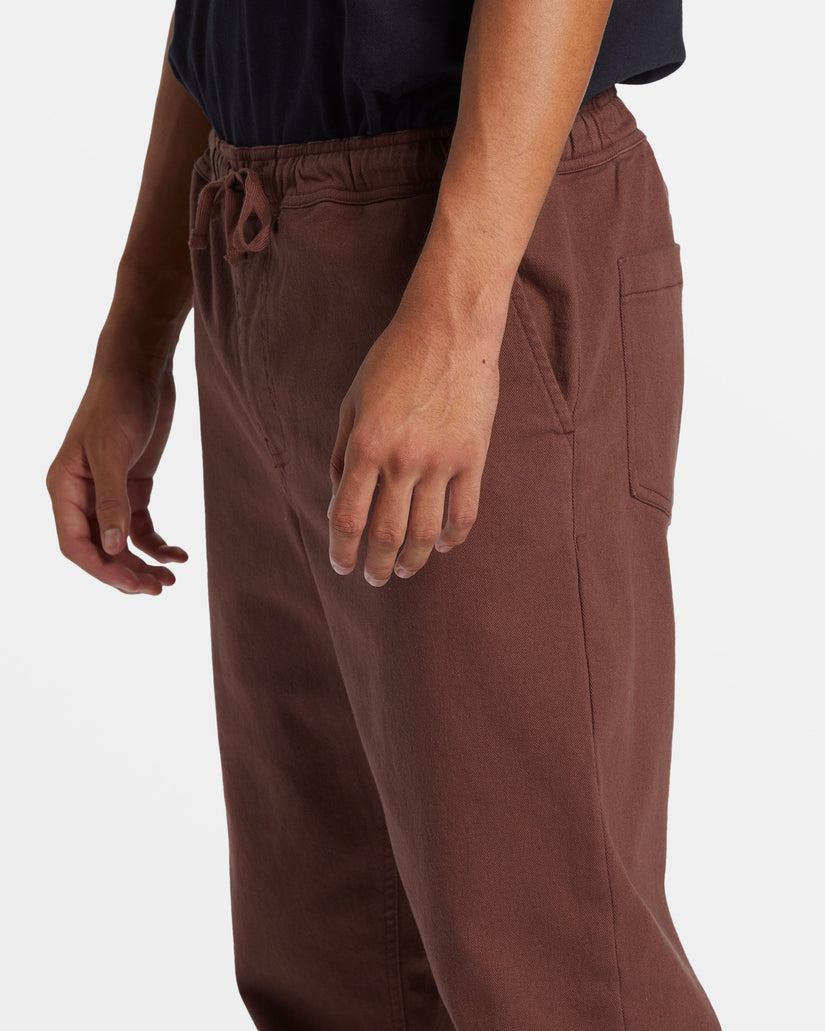 DNA Beach Elastic Waist Pants - Brown Stone