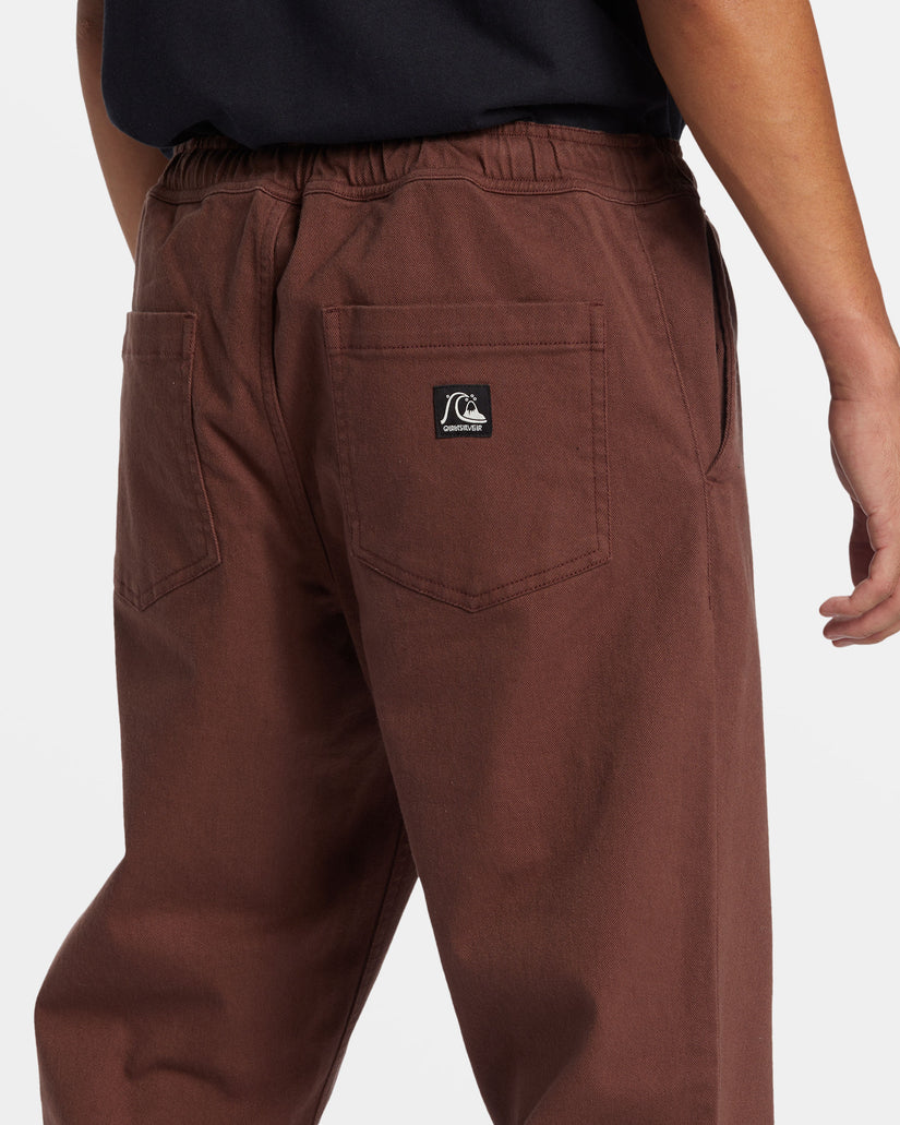 DNA Beach Elastic Waist Pants - Brown Stone