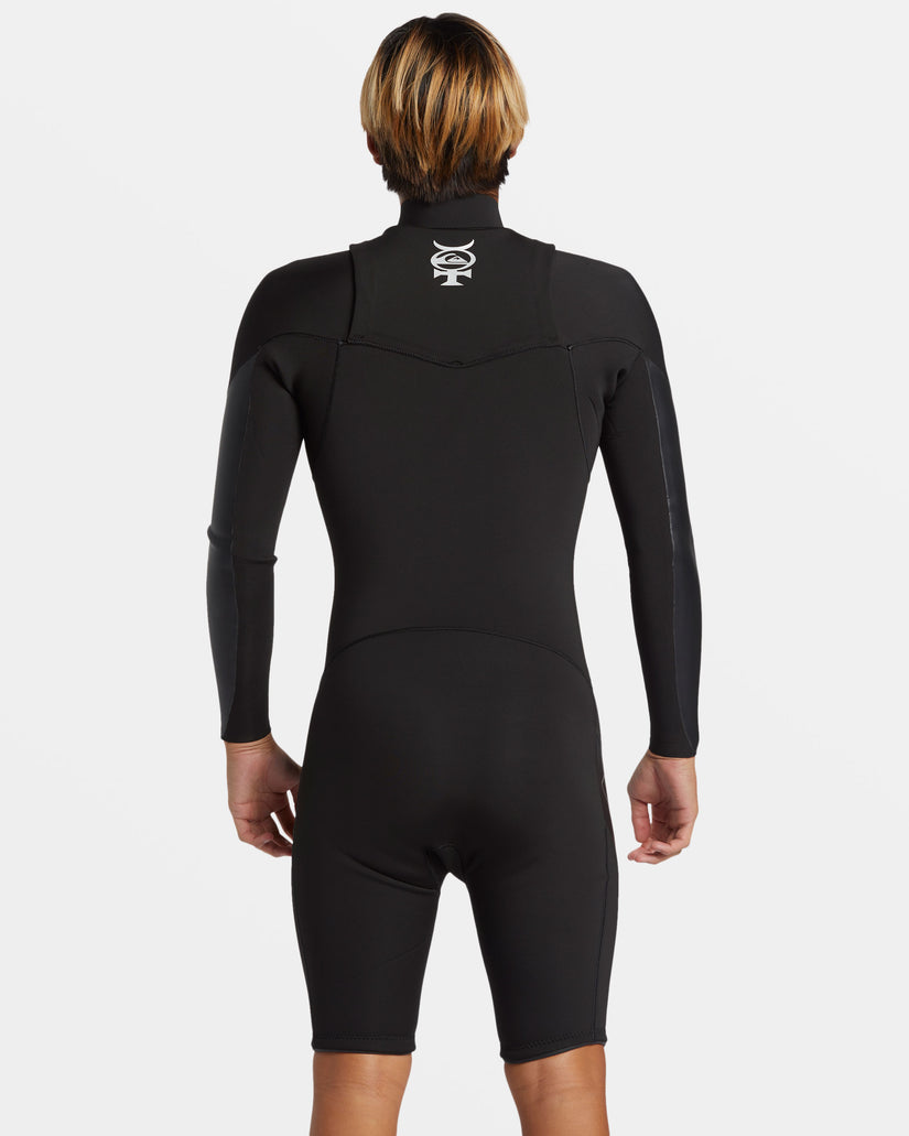 2/2mm Mercury Chest Zip Long Sleeve Springsuit - Black