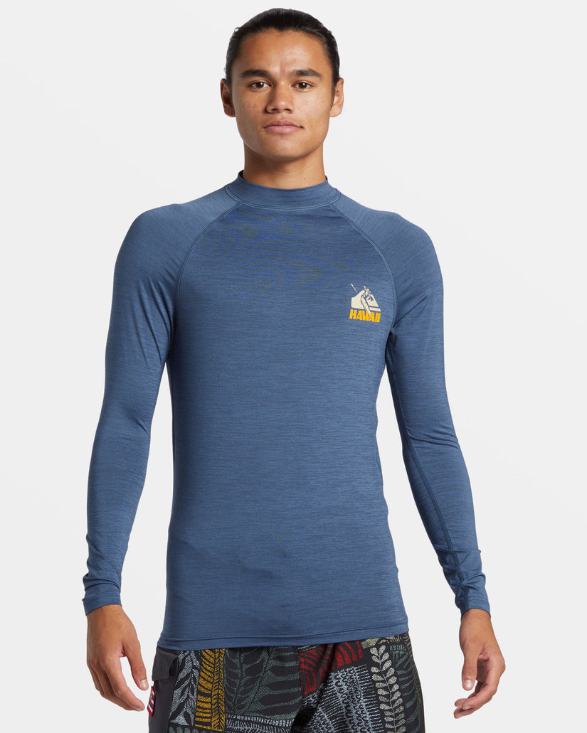 Petroglyph UPF 50 Long Sleeve Rashguard - Vintage Indigo Heather