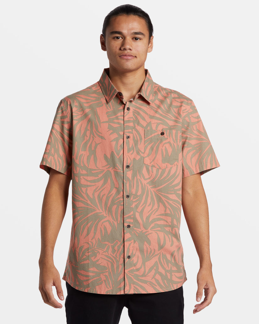 Hawaii Foliage Woven Hawaiian Shirt - Canyon Clay