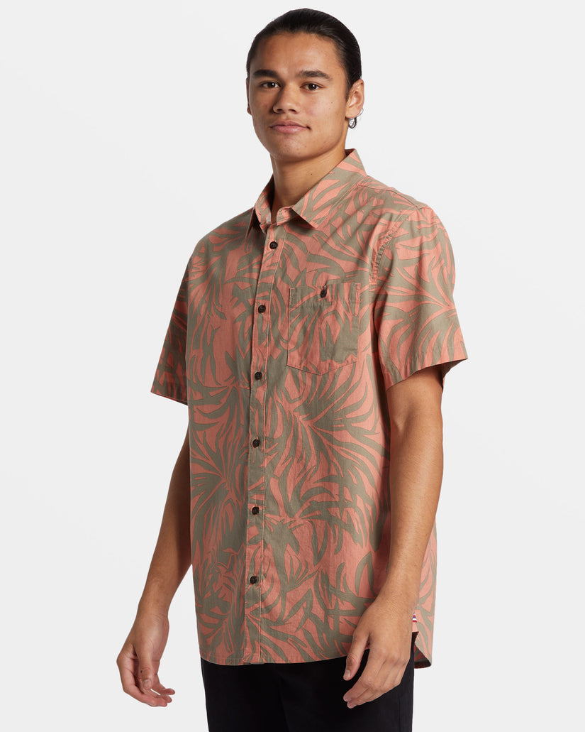 Hawaii Foliage Woven Hawaiian Shirt - Canyon Clay