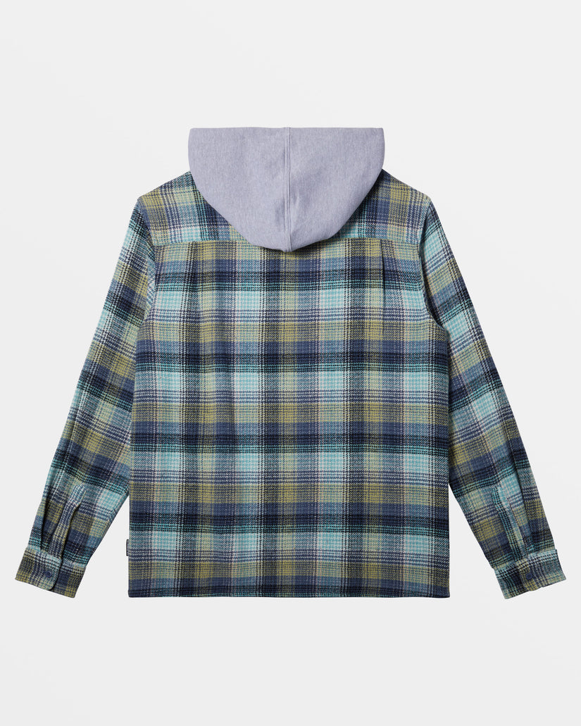 Sandbar Long Sleeve Flannel Shirt - Vintage Blue Sandbar Hooded Fl