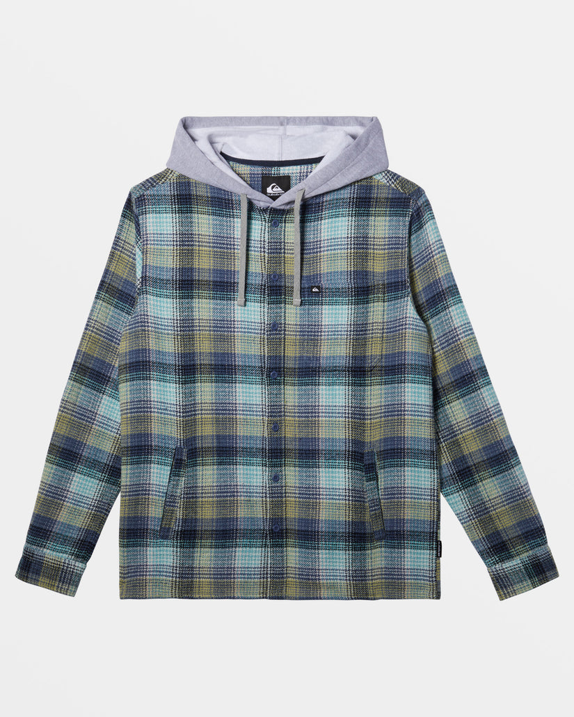 Sandbar Long Sleeve Flannel Shirt - Vintage Blue Sandbar Hooded Fl