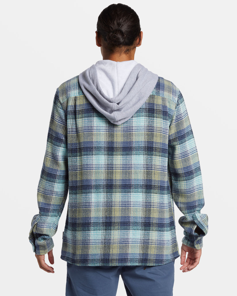 Sandbar Long Sleeve Flannel Shirt - Vintage Blue Sandbar Hooded Fl