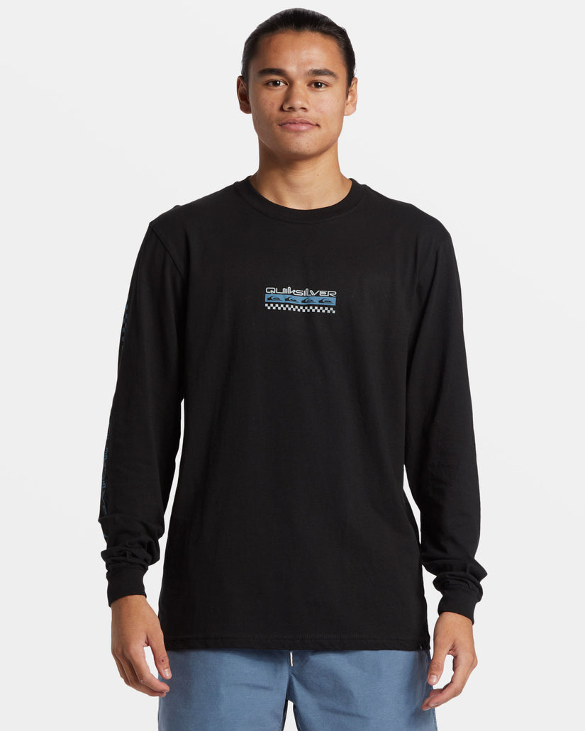 Omni Check Turn Long Sleeve T-Shirt - Black