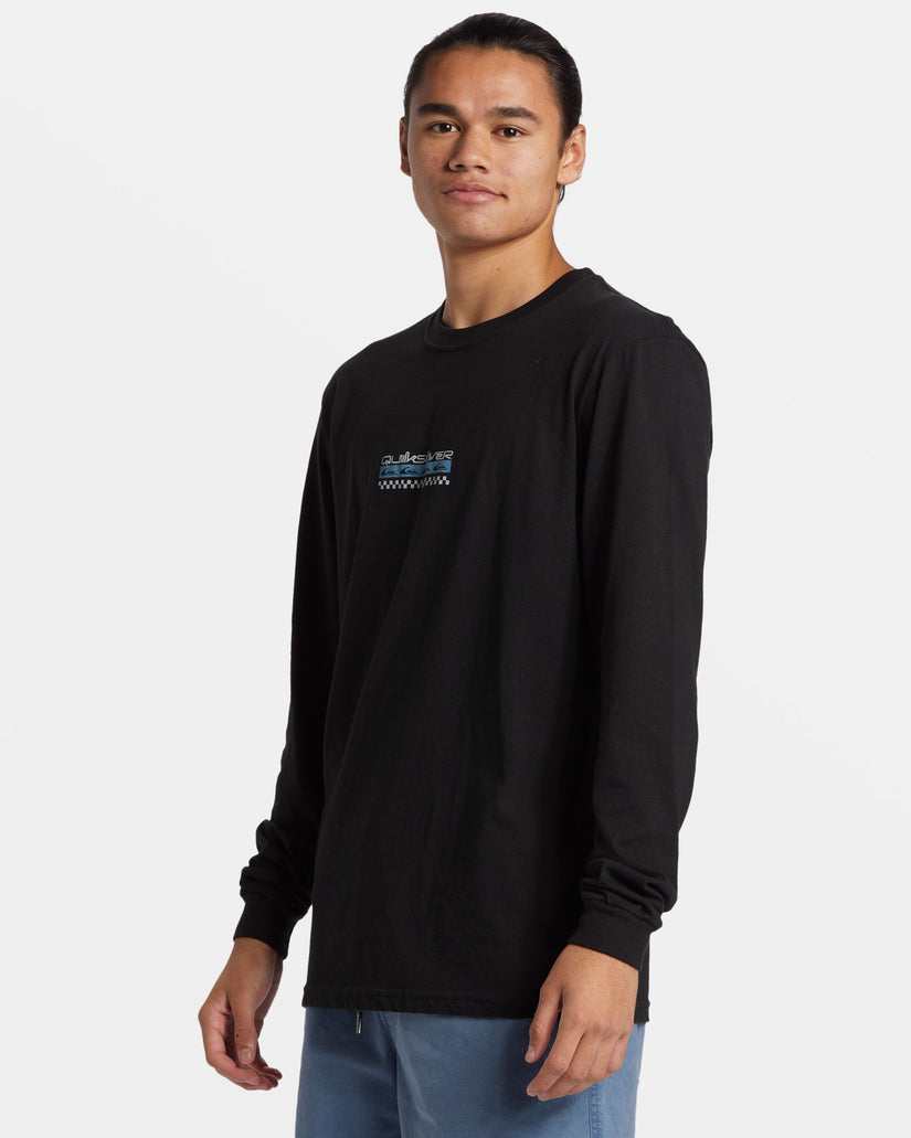 Omni Check Turn Long Sleeve T-Shirt - Black