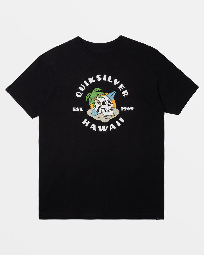 Hawaii Palm And Skull T-Shirt - Black