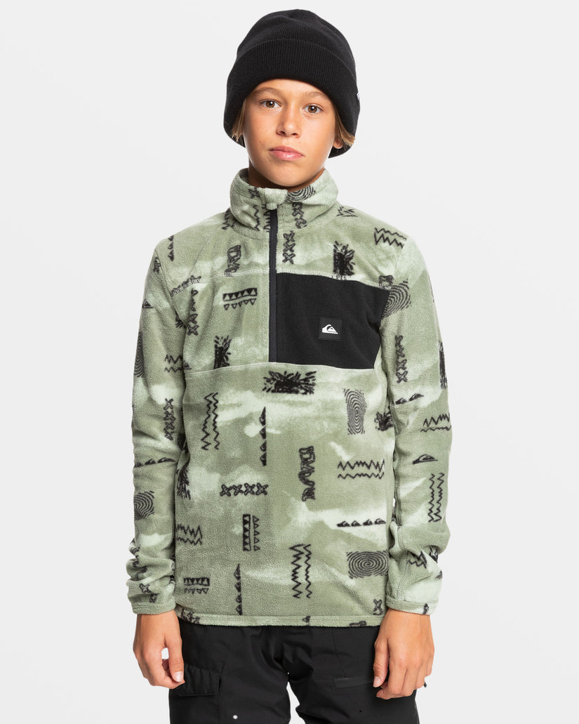 Boys 8-16 Aker Half-Zip Sweatshirt - Shadow Checks Desert Sage