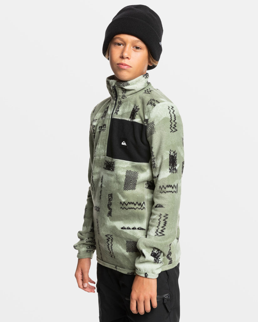 Boys 8-16 Aker Half-Zip Sweatshirt - Shadow Checks Desert Sage